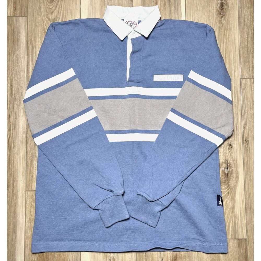 Halbro Rugby Clothing Kanata Blue White Long Sleeve Shirt - Size 2XL